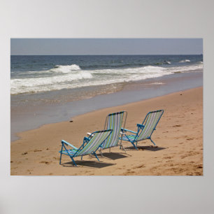 Affiches Trois chaises de plage - customisées
