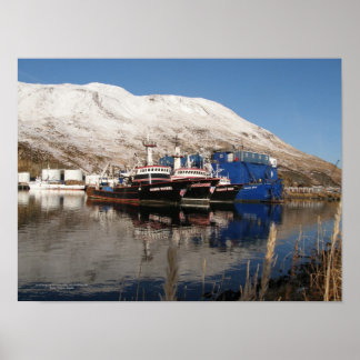 Affiches Trois chalutiers accostés à Dutch Harbour, Alaska