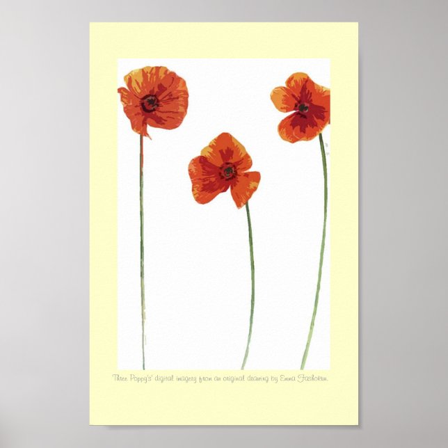 Affiches Trois coquelicots (Devant)
