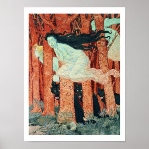 Affiches Trois femmes et trois loups (w/c)