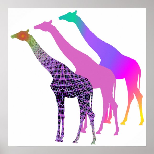 Affiches Trois Giraffes Design 4 (Devant)