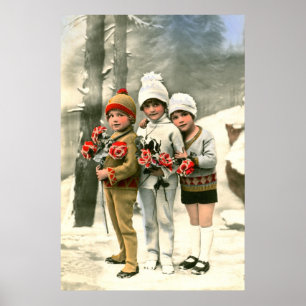 Affiches Trois jeunes enfants français vintage