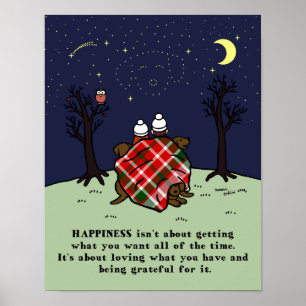 Affiches Trois Labradors au chocolat Famille et Ciel étoilé