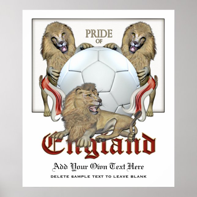 Affiches Trois Lions Pride d'Angleterre (Devant)