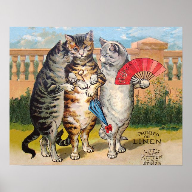 Affiches Trois Petits Chatons Illustration de Mère l'Oie (Devant)