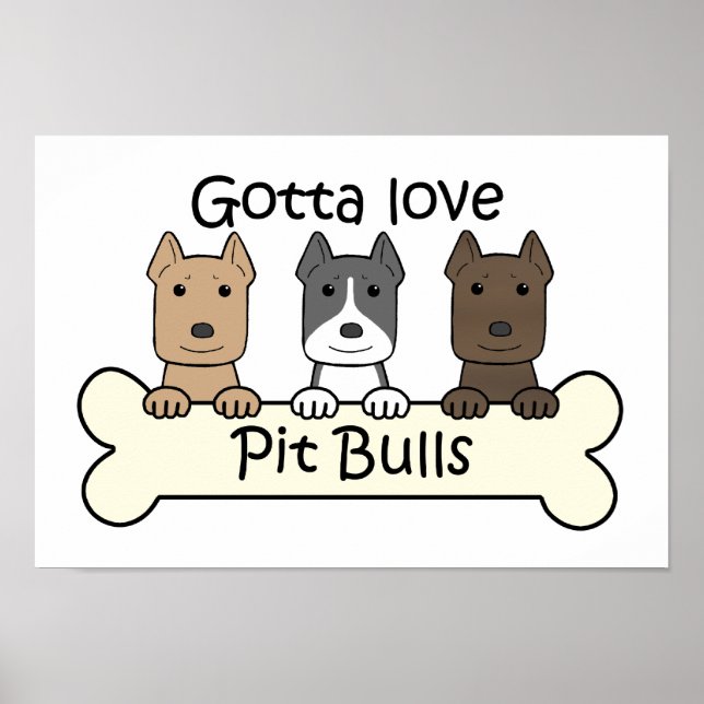Affiches Trois Pitbulls (Devant)