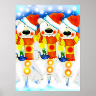 Affiches Trois Snowmen à Noël
