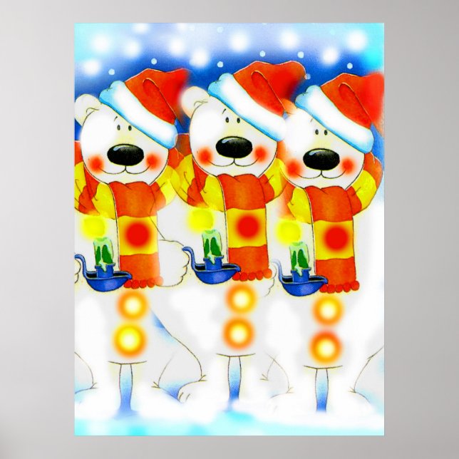 Affiches Trois Snowmen à Noël (Devant)