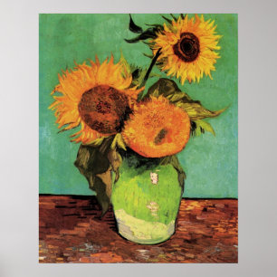 Affiches Trois tournesols dans un vase de Van Gogh