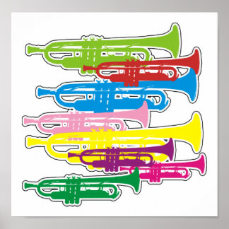 Affiches Trompettes Couleurs