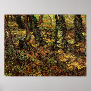 Affiches Troncs d'arbres avec du lierre par Vincent van Gog