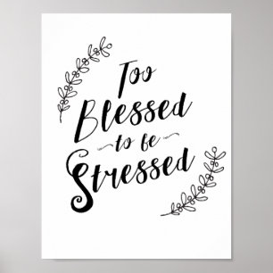 Affiches Trop Béni d'être souligné Typographie chrétienne