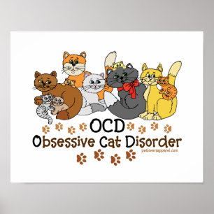 Affiches Trouble obsessif de chats OCD