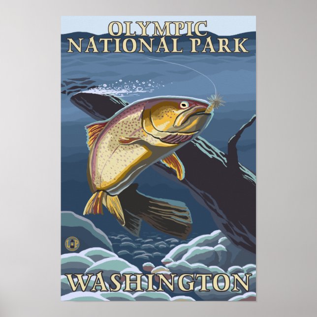 Affiches Trout Fishing Cross-Section 2 (Devant)