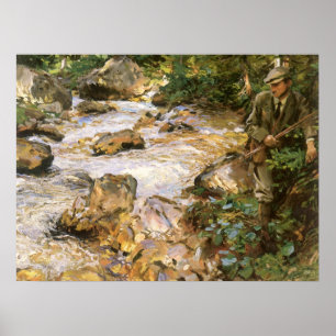 Affiches Trout Stream in the Tyrol par John Singer Sargent