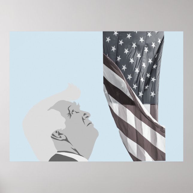 Affiches Trump et le drapeau américain (Devant)