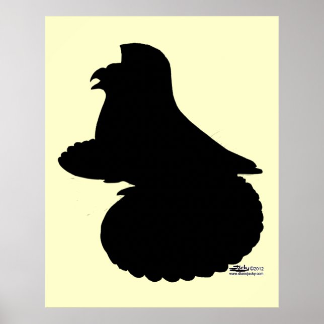 Affiches Trumpeter Pigeon Silhouette (Devant)
