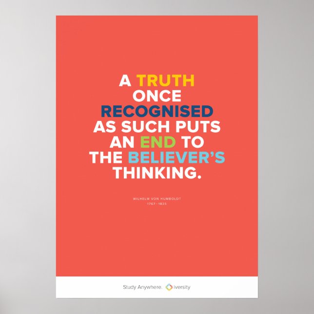 Affiches Truth Puts an End to a Believer's Thinking (Devant)