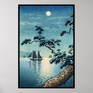 Affiches Tsuchiya Koitsu Maiko bord de mer shin hanga