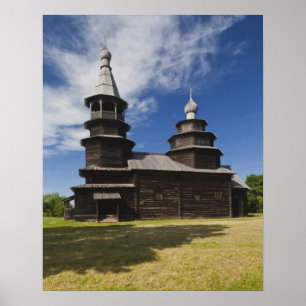 Affiches Ttraditional wooden Russian Orthodox church