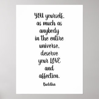 Affiches Tu Mérites La Citation De Bouddha Amour