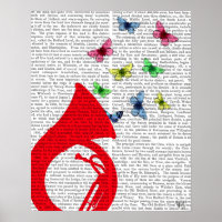 Tuba avec papillons