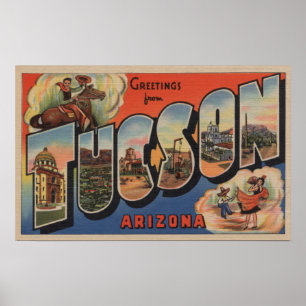 Affiches Tucson, Arizona - Scènes de grandes lettres
