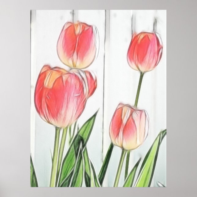 Affiches Tulipes de printemps (Devant)