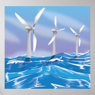 Affiches Turbines de puissance du vent marin