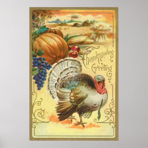 Affiches Turquie Citrouille Corn Grappes Apple Haystack