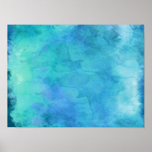 Affiches Turquoise Aqua Blue Turquoise Aquarelle Motif de t