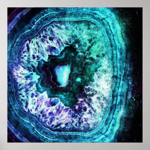 Affiches Turquoise assez glaciale et cristal pourpre de