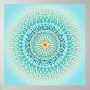 Affiches Turquoise Gold Boho Mandala