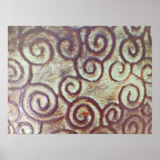 Affiches TURQUOISE vintage/MÉTAL BROWN