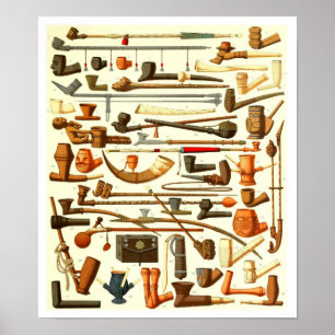 Affiches Tuyaux africains et instruments de tabagisme