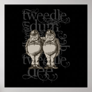 Affiches Tweedledum & Tweedledee Grunge (Figure unique)
