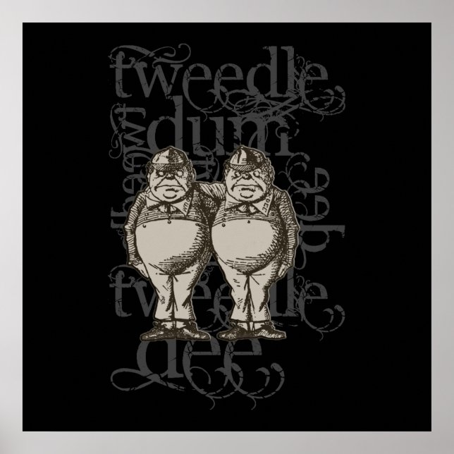 Affiches Tweedledum & Tweedledee Grunge (Figure unique) (Devant)