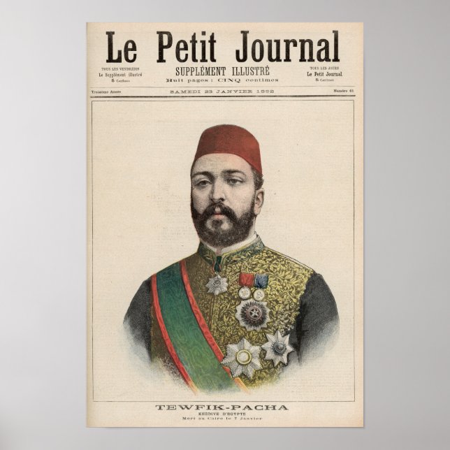 Affiches Twefik Pasha Khedive d'Egypte (Devant)
