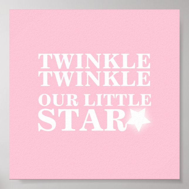 Affiches Twinkle scintille notre petite pépinière rose étoi (Devant)