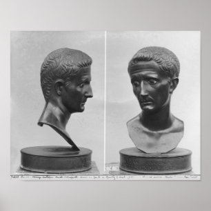 Affiches Two views of a bust of Emperor Augustus