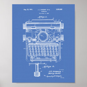 Affiches Typewriter 1941 Brevet d'art Plan directeur