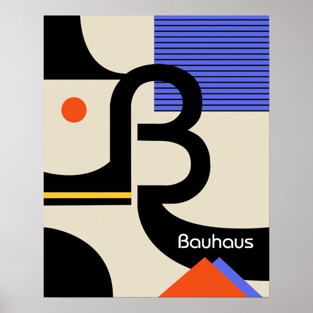 Affiches typographie bauhaus rétro design graphique moderne (Devant)