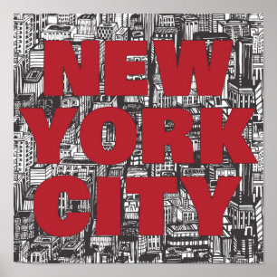Affiches Typographie de gratte-ciel de New York City  