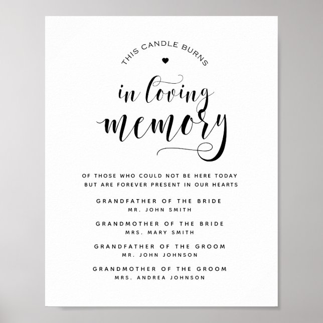 Affiches Typographie en souvenir de mariage panneau commémo (Devant)