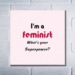 Affiches Typographie féministe de rose de la superpuissance