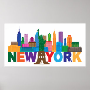 Affiches Typographie Skyline de New York