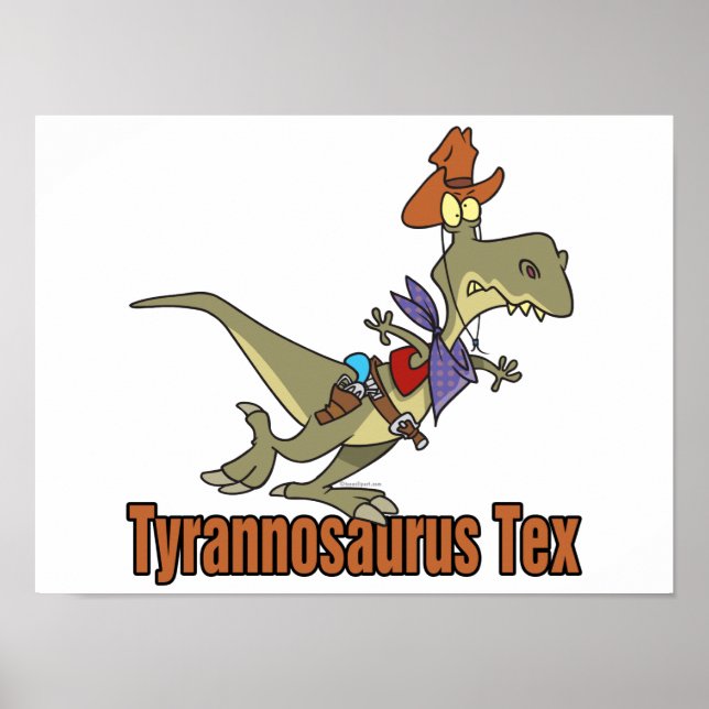 Affiches tyrannosaurus rex tex cowboy dinosaur (Devant)