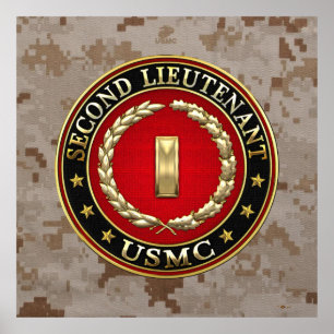 Affiches U.S. Marines: second lieutenant (USMC 2ndLt) [3D]