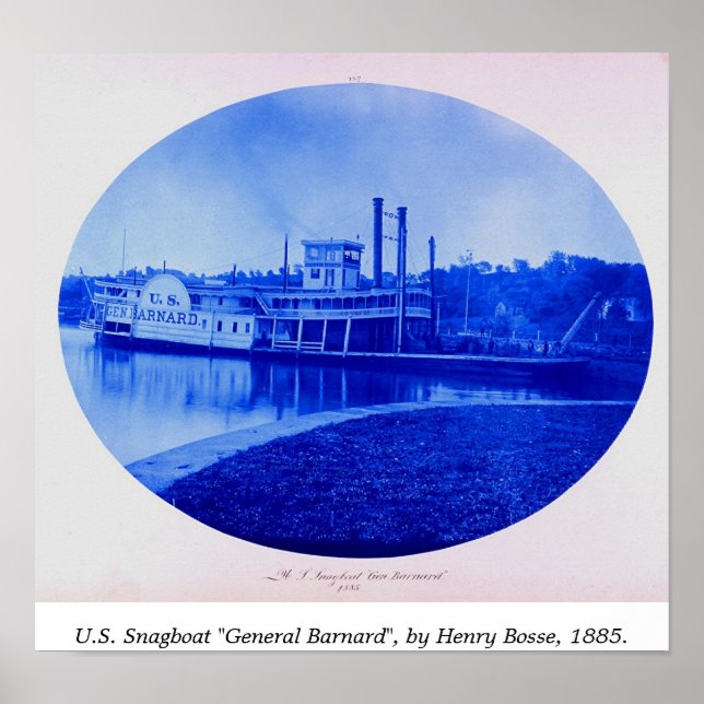 Affiches U.S. Snagboat "General Barnard" 1885 (Devant)