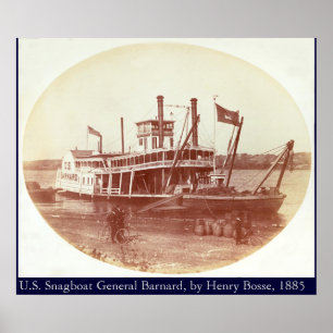 Affiches U.S. Snagboat le "Général Barnard" 1885